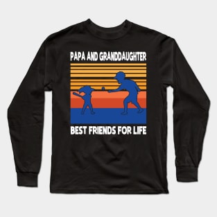 Papa Granddaughter Playing Baseball Together Best Friends For Life Happy Father Mother Day Long Sleeve T-Shirt